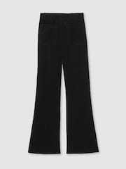 Reiss Black Myrtle Velvet Flared Trousers - Image 2 of 7