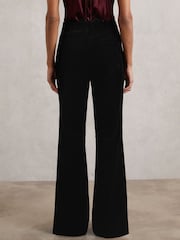 Reiss Black Myrtle Velvet Flared Trousers - Image 5 of 7