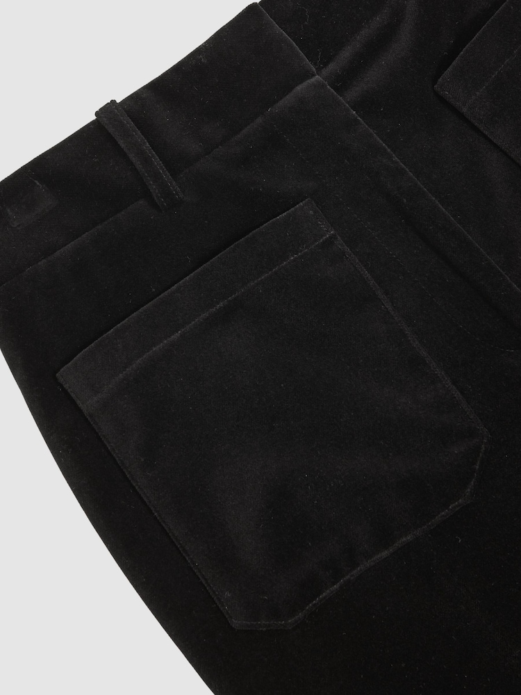 Reiss Black Myrtle Velvet Flared Trousers - Image 7 of 7 Reiss Black Myrtle Velvet Flared Trousers - Image 7 of 7