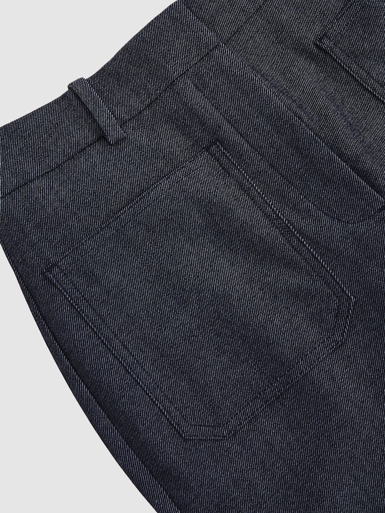 Reiss Blue Uma Flannel Patch-Pocket Flared Trousers with Wool - Image 7 of 7