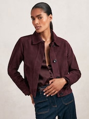 Reiss Sonny Suede Button Through Jacket - Imagen 1 de 7