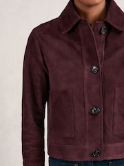 Reiss Sonny Suede Button Through Jacket - Imagen 4 de 7