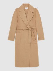 Reiss Camel Lucia Wool-Blend Double-Breasted Blindseam Coat - Image 2 of 7