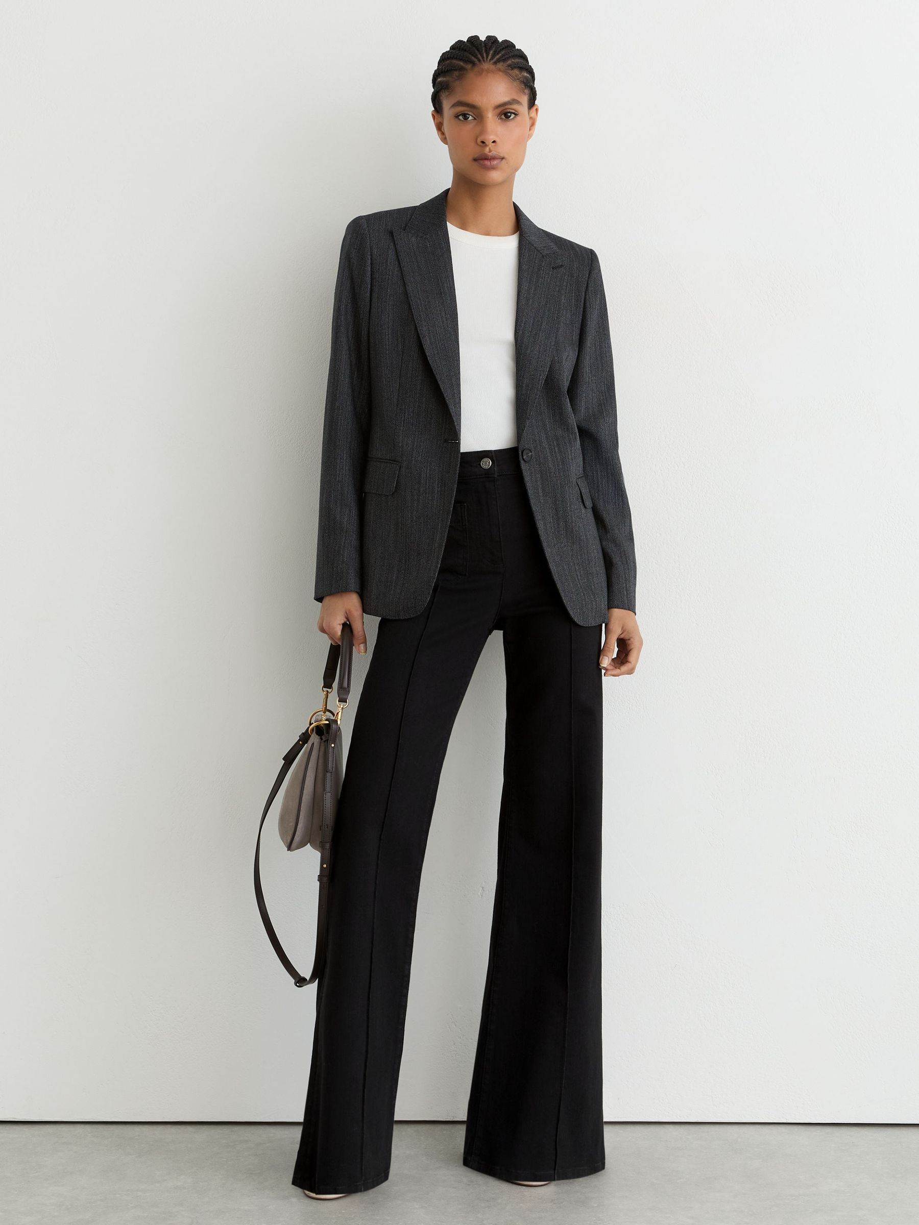 Buy Reiss Black Sakura Patch-Pocket Flared Jeans from the Next UK