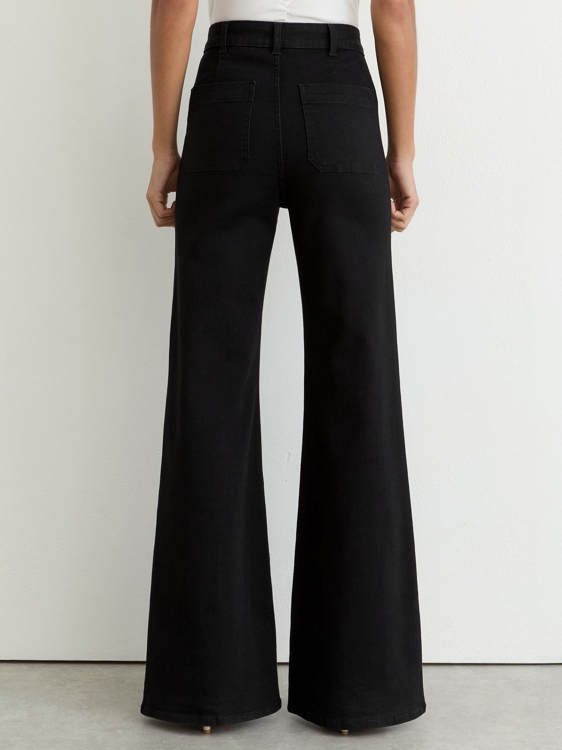 Buy Reiss Black Sakura Patch-Pocket Flared Jeans from the Next UK