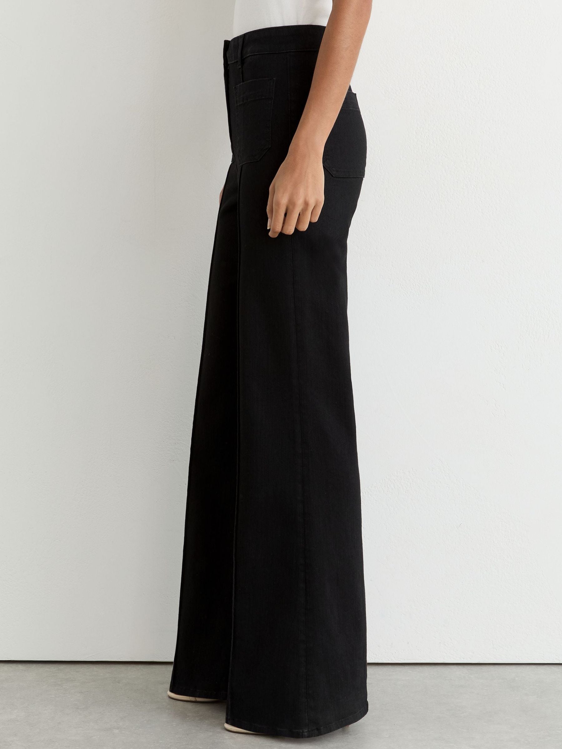 Buy Reiss Black Sakura Patch-Pocket Flared Jeans from the Next UK