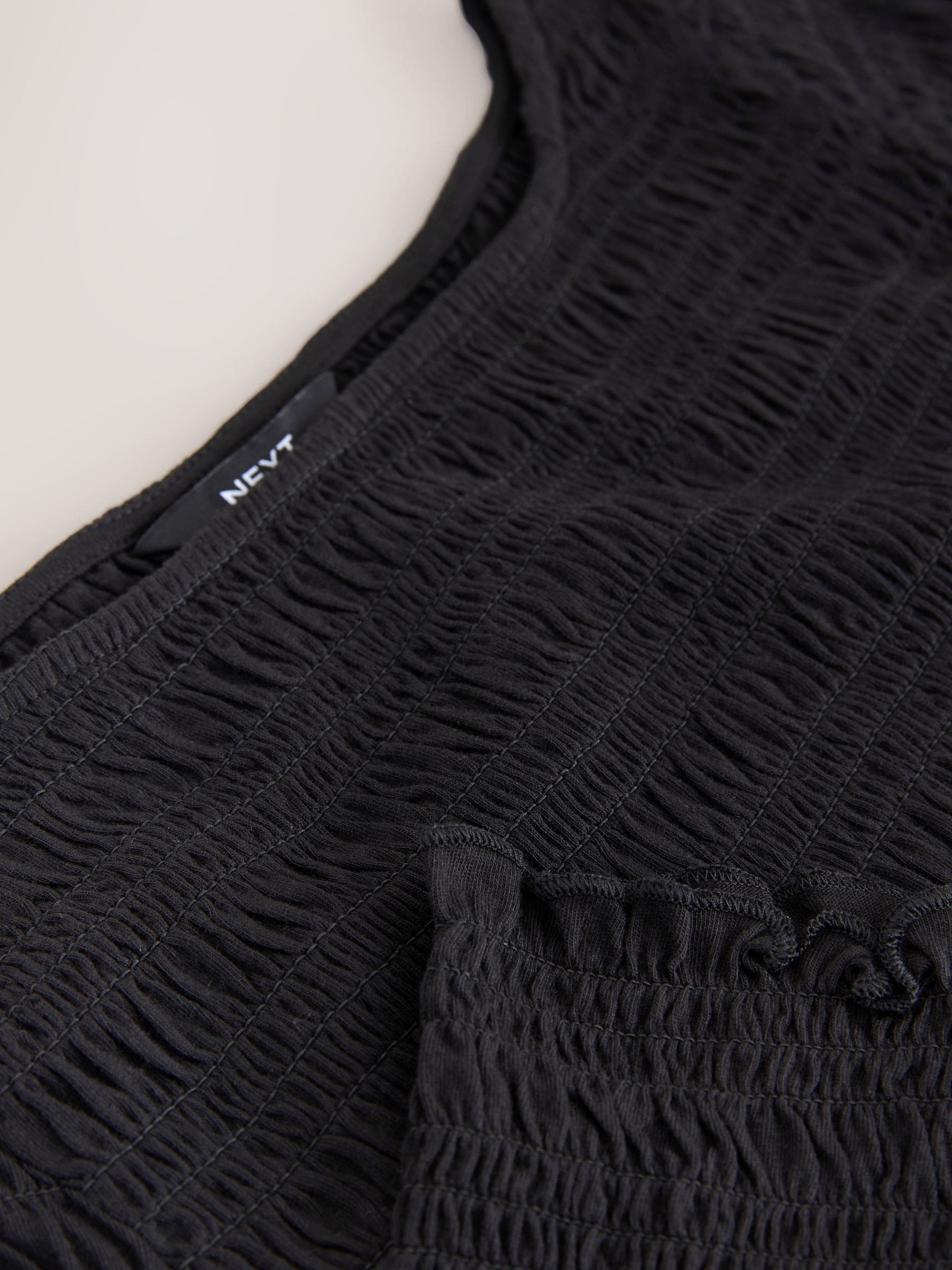 Buy Black Shirred Long Sleeve Slash Neck Top from Next USA