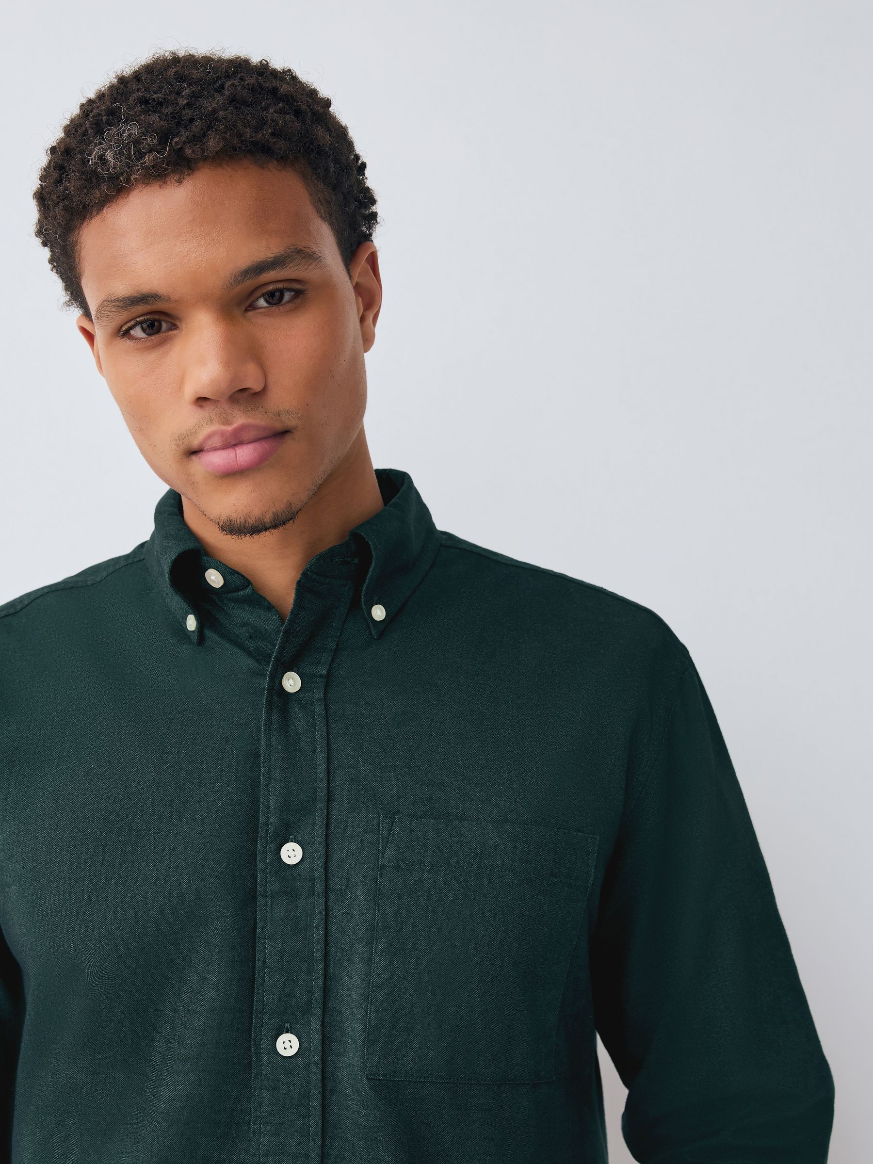 Buy Dark Green Soft Touch Oxford Long Sleeve Shirt from the Next