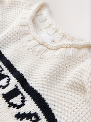 White/Blue Knitted Sailor Slogan Jumper - Image 8 of 8