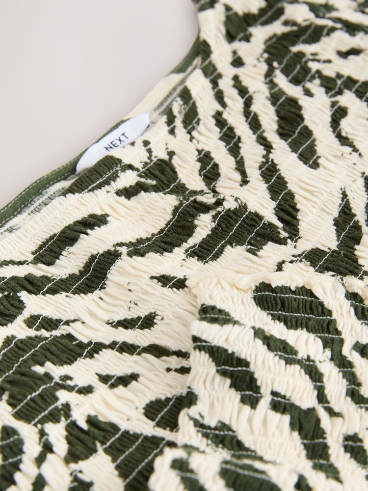 Nadruk z motywem zwierzęcym - Shirred Long Sleeve Slash Neck Top - Obraz 7 z 7 Nadruk z motywem zwierzęcym - Shirred Long Sleeve Slash Neck Top - Obraz 7 z 7