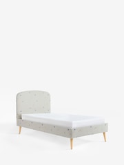 Relaxed Linen Look Dinosaur Kids Matson Upholstered Single Bed - Image 1 of 3