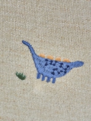 Relaxed Linen Look Dinosaur Kids Matson Upholstered Single Bed - Image 5 of 6