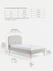 Relaxed Linen Look Dinosaur Kids Matson Upholstered Single Bed - Image 6 of 6