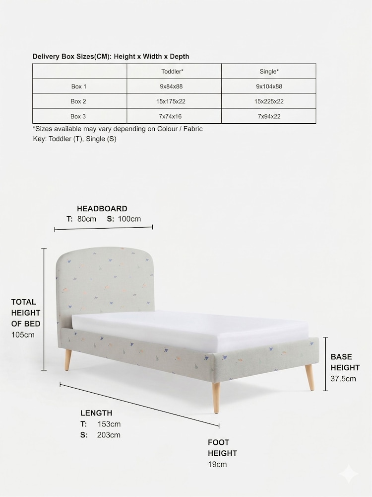 Relaxed Linen Look Dinosaur Kids Matson Upholstered Single Bed - Image 6 of 6 Relaxed Linen Look Dinosaur Kids Matson Upholstered Single Bed - Image 6 of 6