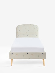 Relaxed Linen Look Dinosaur Kids Matson Upholstered Single Bed - Image 8 of 10
