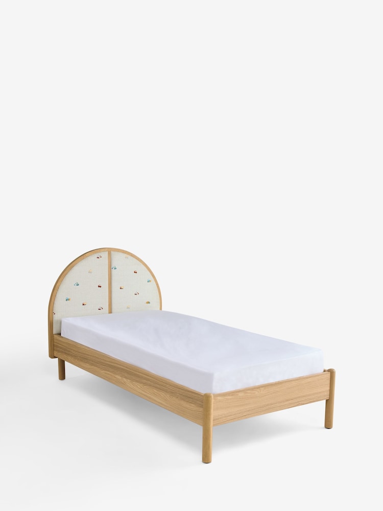 Upholstered Green Digger Stripe Felix Single Bed Frame - Image 4 of 4