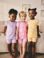 Pastel Polka Dot - מארז של 3 פיג'מות קצרות (גיל 9 חודשים עד 12) - תמונה 1 מתוך 2