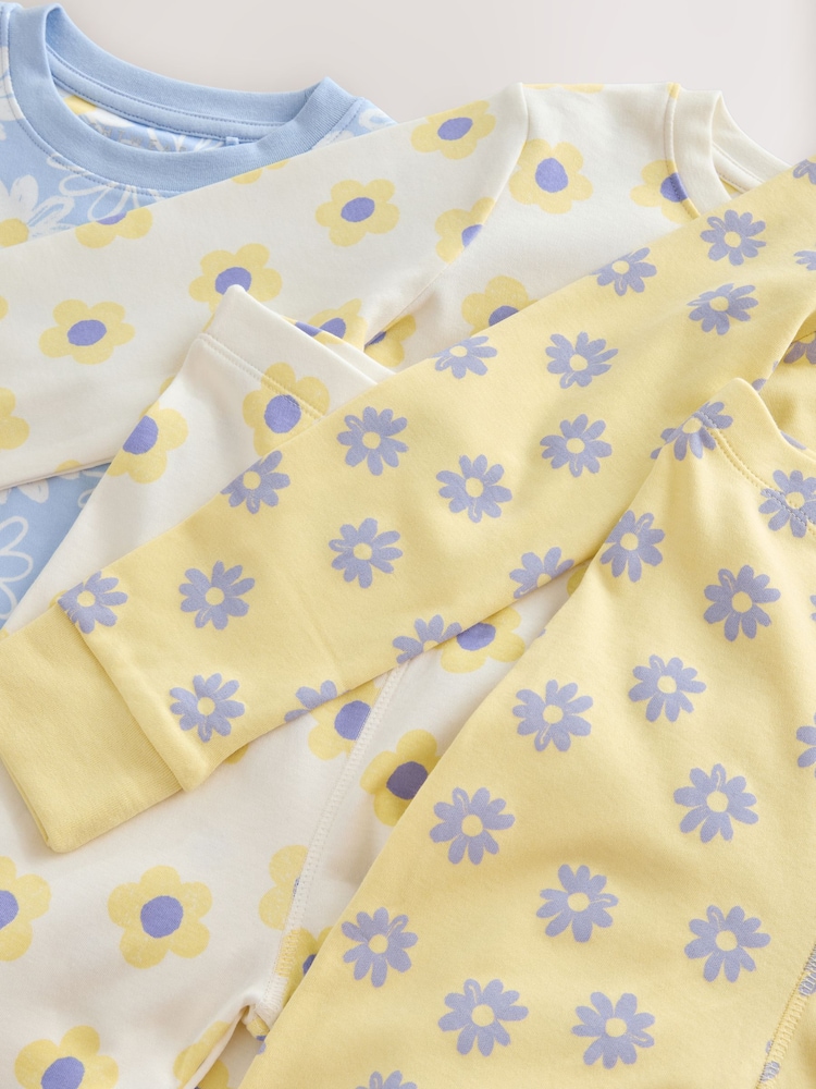 Yellow/Blue Daisy - Pachet 3 de pijamale ghemuite (9luni-12ani) - Imaginea 10 din 10