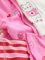 Pink/Red Galentines Snuggle Pyjamas 3 Pack (9mths-12yrs) - Image 10 of 10