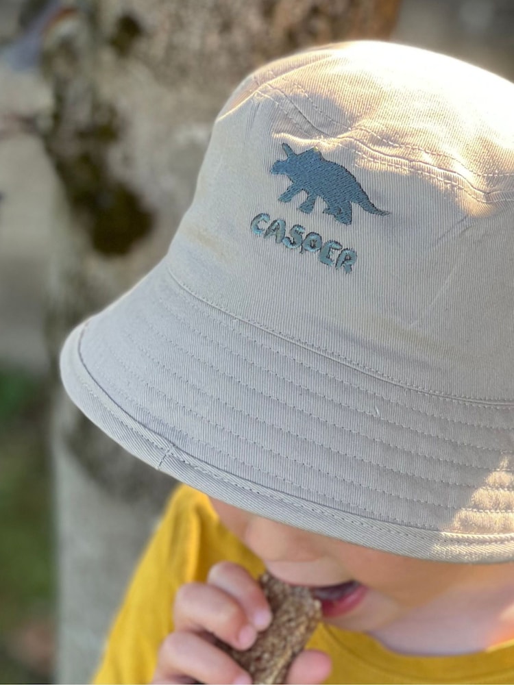 Solesmith Childrens Natural Dinosaur Print Bucket Hat - Image 1 of 1 Solesmith Childrens Natural Dinosaur Print Bucket Hat - Image 1 of 1