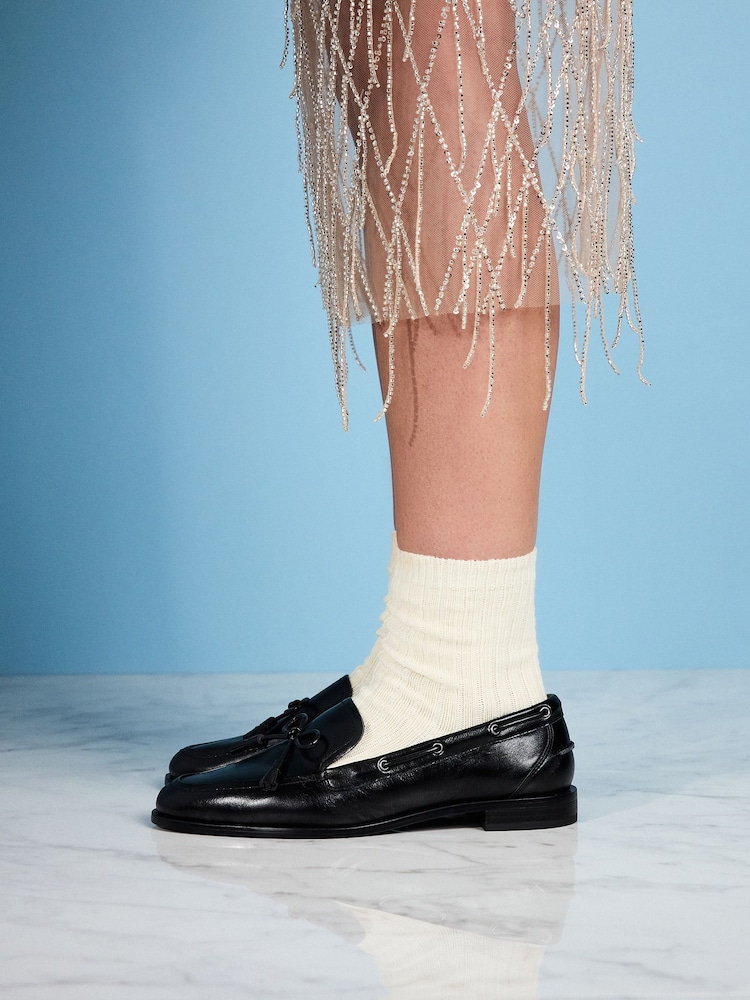 Black Tabitha Simmons x Next Urban Leather Bow Loafers - Image 2 of 7 Black Tabitha Simmons x Next Urban Leather Bow Loafers - Image 2 of 7