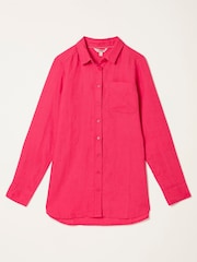 FatFace Olivia Dark Pink Linen Shirt - Image 5 of 5