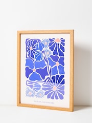 Oliver Bonas Blue No Rain No Flowers Blue Wall Art - Image 1 of 4