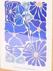 Oliver Bonas Blue No Rain No Flowers Blue Wall Art - Image 4 of 4