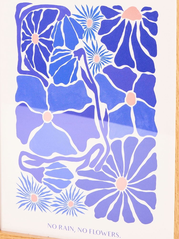Oliver Bonas Blue No Rain No Flowers Blue Wall Art - Image 4 of 4 Oliver Bonas Blue No Rain No Flowers Blue Wall Art - Image 4 of 4