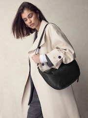 Black Leather Embossed Sling Shoulder Bag - Image 2 of 7