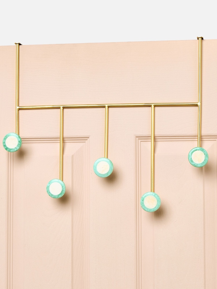 Oliver Bonas Green Resin and Bone Door Storage Hooks - Image 1 of 5 Oliver Bonas Green Resin and Bone Door Storage Hooks - Image 1 of 5