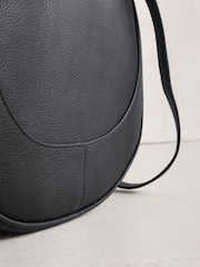 Black Leather Scoop Cross-Body Bag - Image 8 of 8