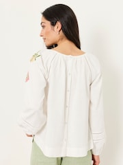 FatFace Dawn Ivory Embroidered Blouse - Image 2 of 5
