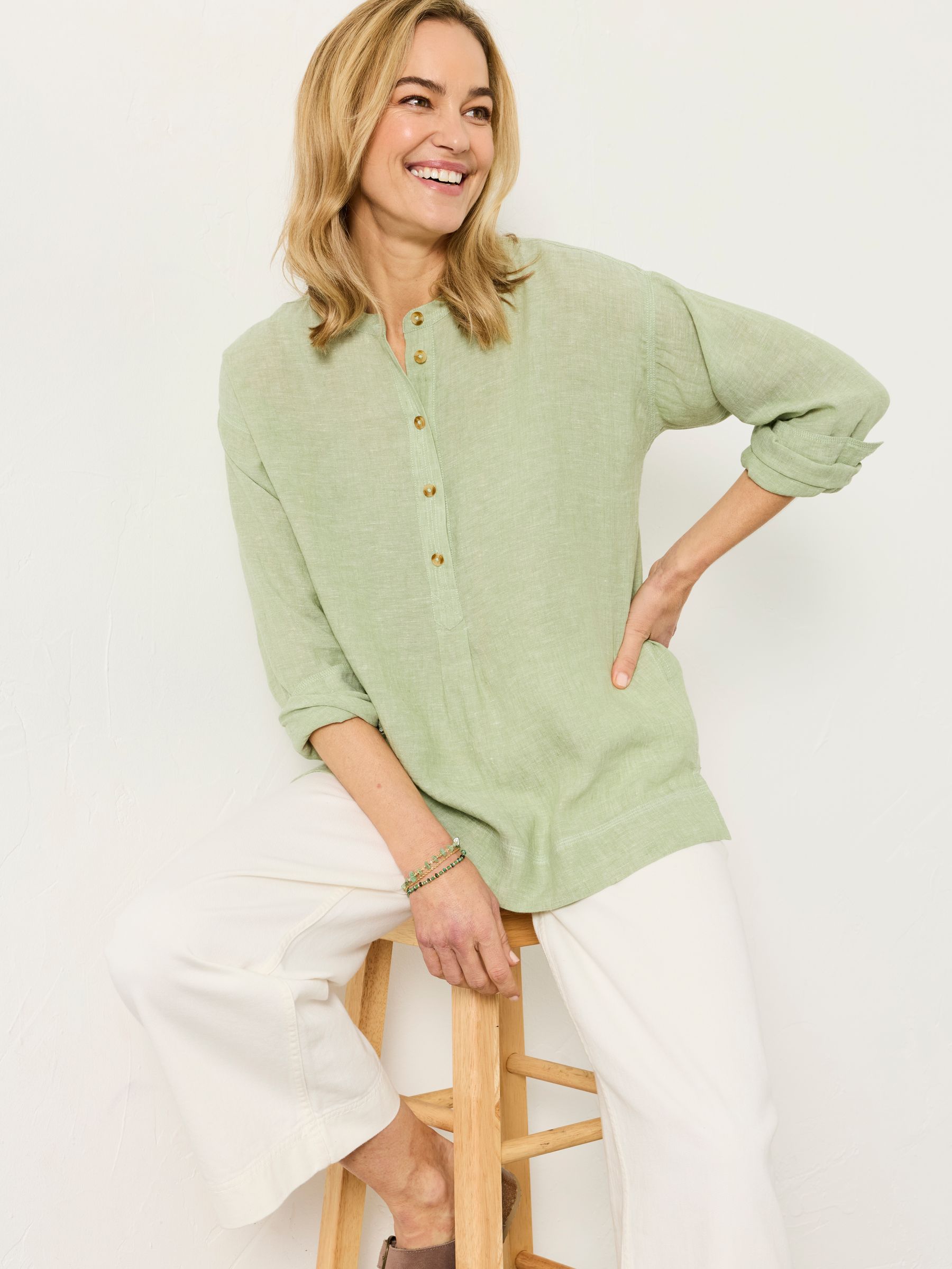 Buy FatFace Julia Green Linen Popover from the Next UK online shop