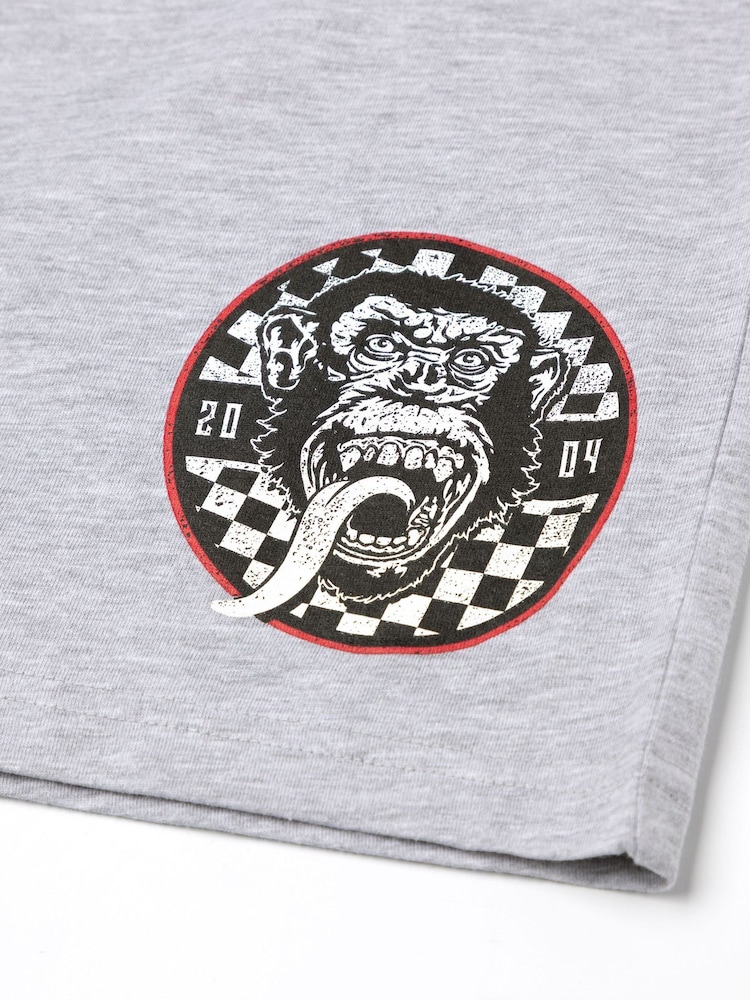 Vanilla Underground Black Mens Gas Monkey Garage Short Sleeve Short Leg Pyjamas Set - Image 8 of 8