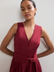 Phase Eight Red Clarissa Midi Dress - Image 4 of 7
