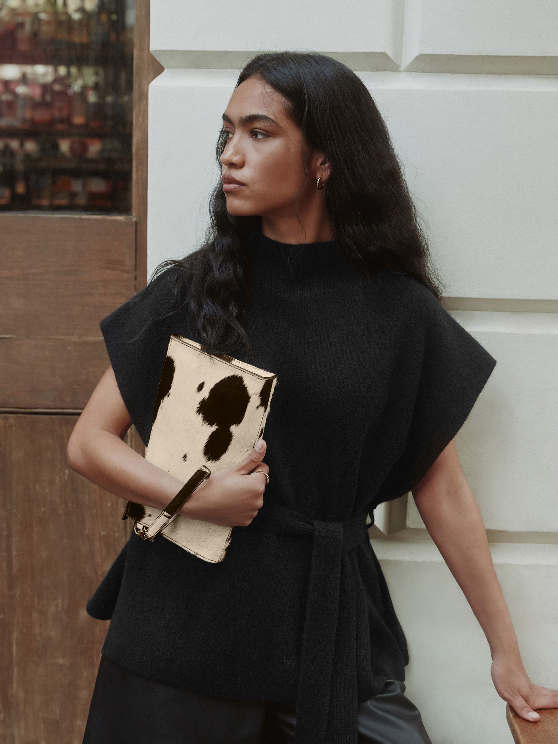 Buy Animal Leather Cow Print Pouch from Next USA