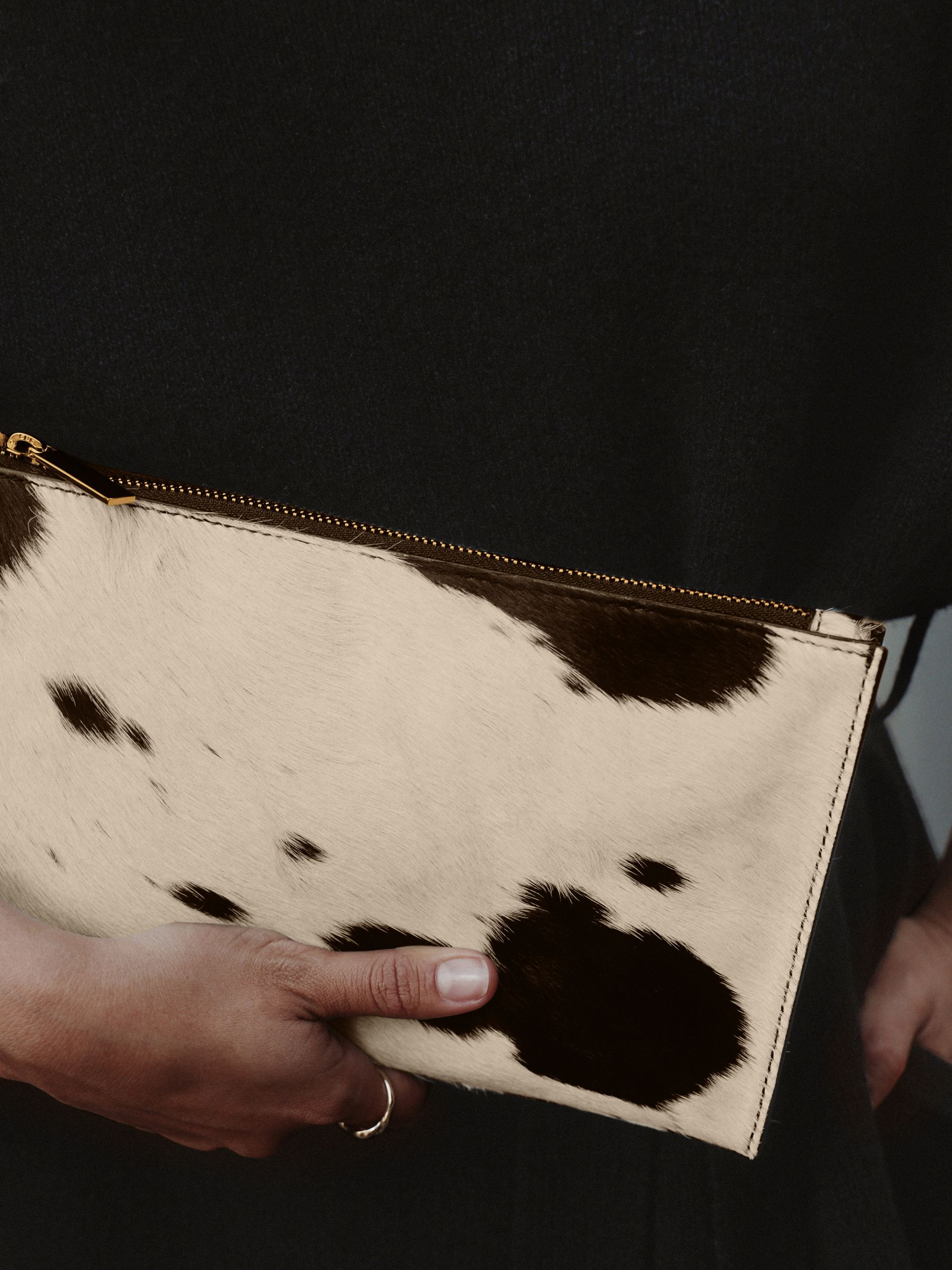 Buy Animal Leather Cow Print Pouch from Next USA