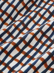 Navy Blue Watercolour Short Sleeve Check Shirt - Image 3 of 3