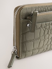Khaki Green Croc Effect Large Purse - Image 5 of 5