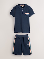Paul Smith Junior Navy Pique Polo Shirt And Shorts Set - Image 1 of 6