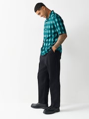 Light Blue Watercolour Short Sleeve Check Shirt - Image 3 of 8