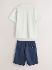 أبيض/أزرق داكن - Paul Smith Junior T-Shirt and Shorts Set - صورة 10 من 14