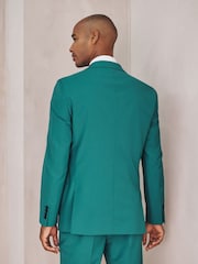 Teal Blue Tailored Fit Slim Fit Motion Flex Wool Blend Suit Jacket - Image 3 of 10