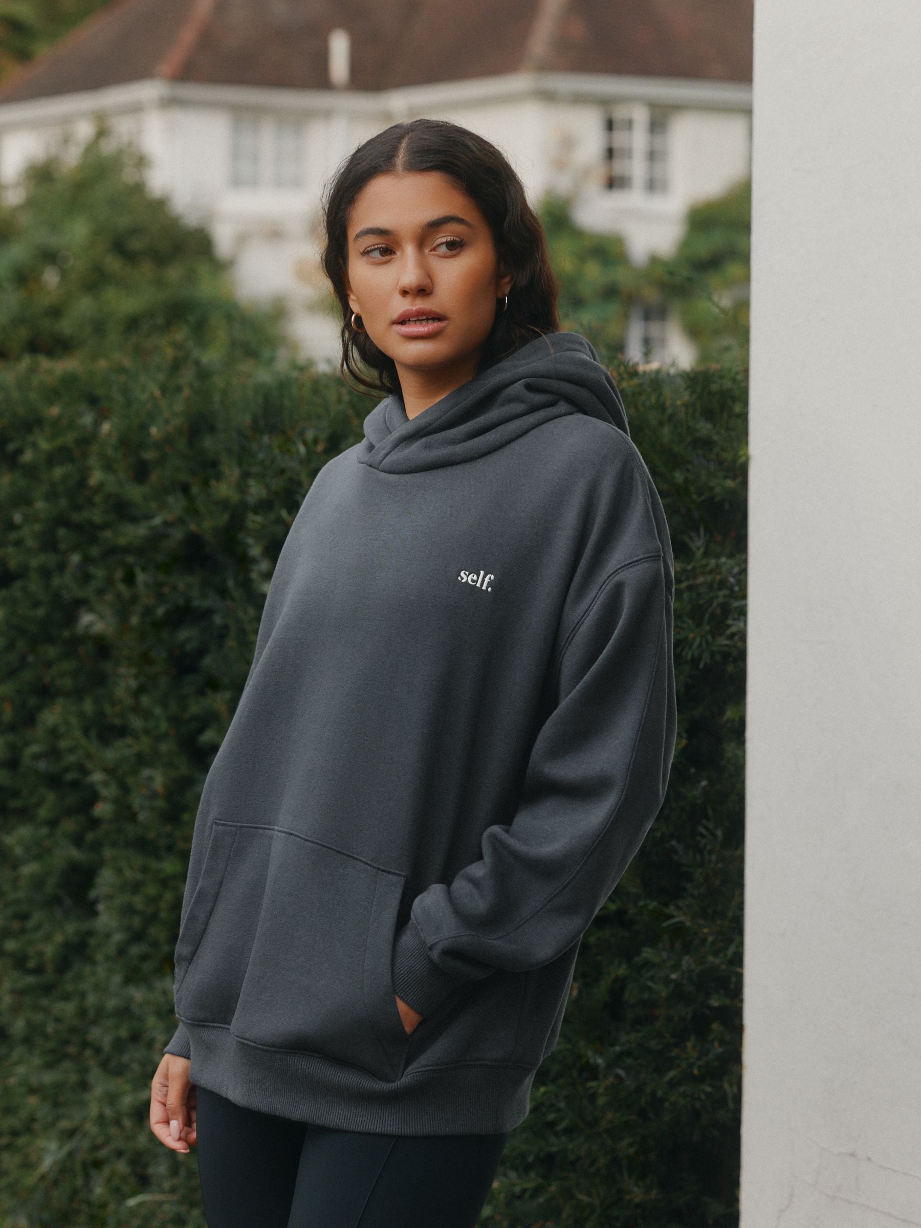 Buy self. Charcoal Grey Hoodie from Next USA