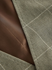 সবুজ - Signature Moons British Merino Wool Linen Blend Suit Waistcoat - 4এর মধ্যে 4 ছবি