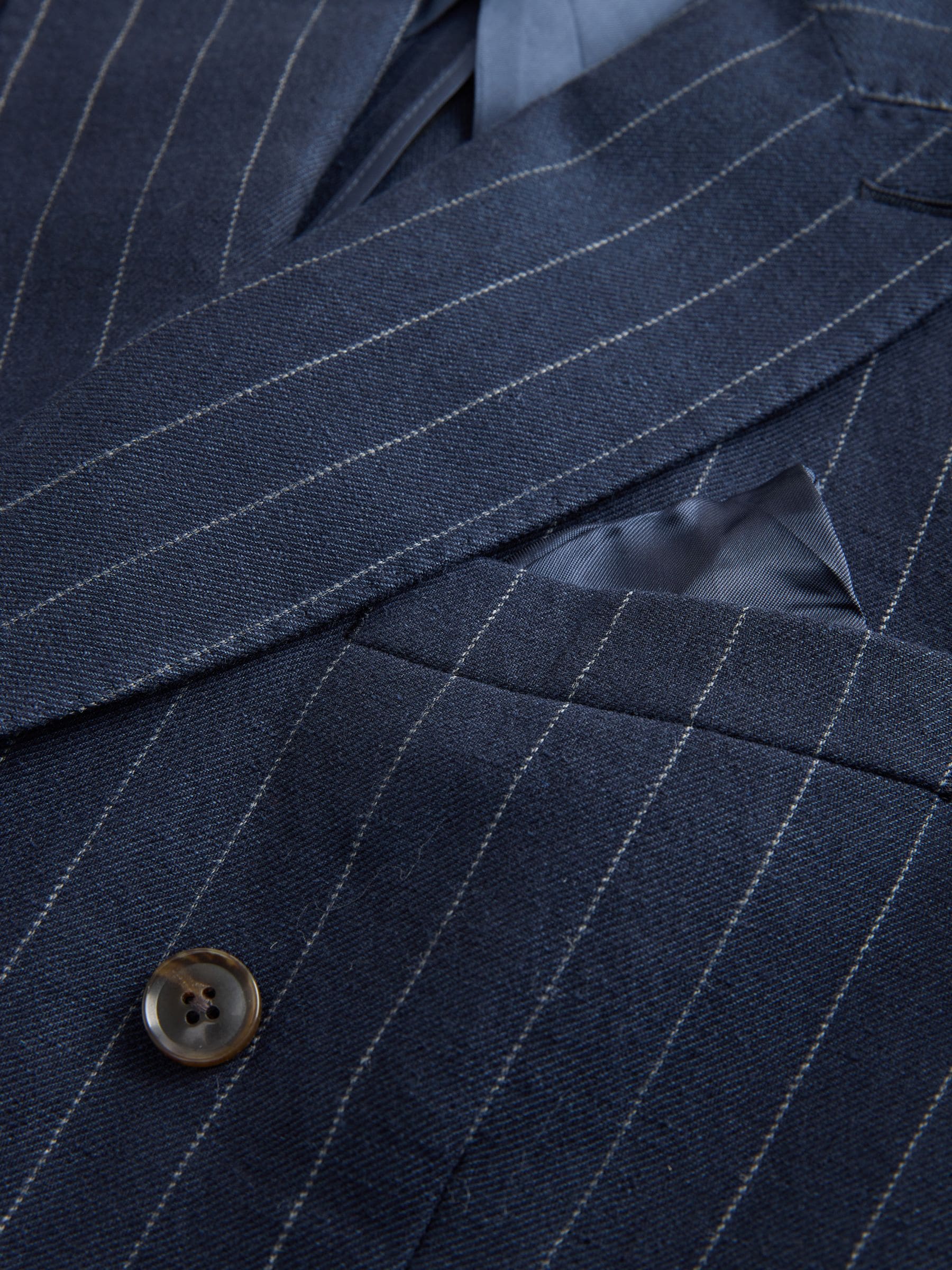 Buy Navy Tailored Fit Double Breasted Signature Leomaster Italian