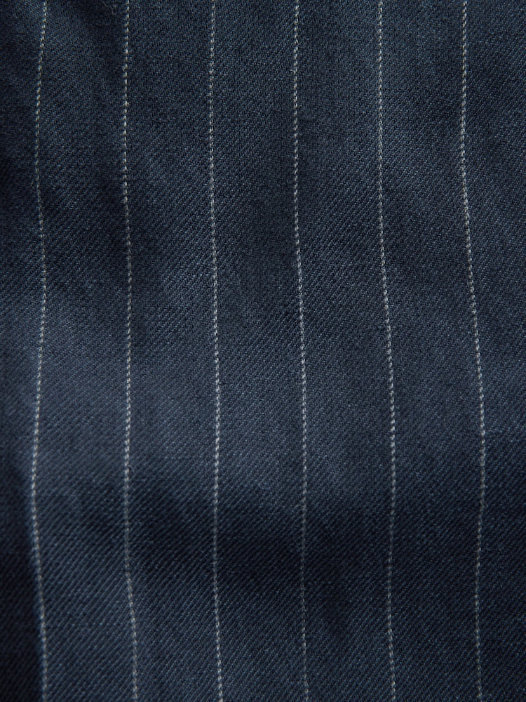 Navy Tailored Fit Signature Leomaster Italian Wool Linen Stripe Suit Trousers - Image 5 of 5 Navy Tailored Fit Signature Leomaster Italian Wool Linen Stripe Suit Trousers - Image 5 of 5