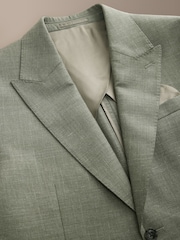 Green Regular Fit Signature Reda Italian Wool Silk Suit Jacket - Image 3 of 6
