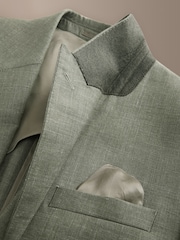 Green Regular Fit Signature Reda Italian Wool Silk Suit Jacket - Image 4 of 6